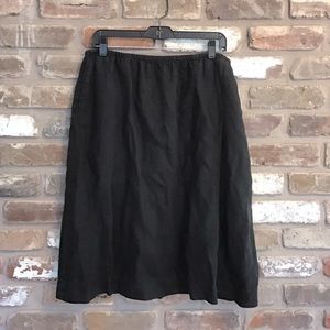 FLAX Women’s Black Pocketed Linen Skirt M